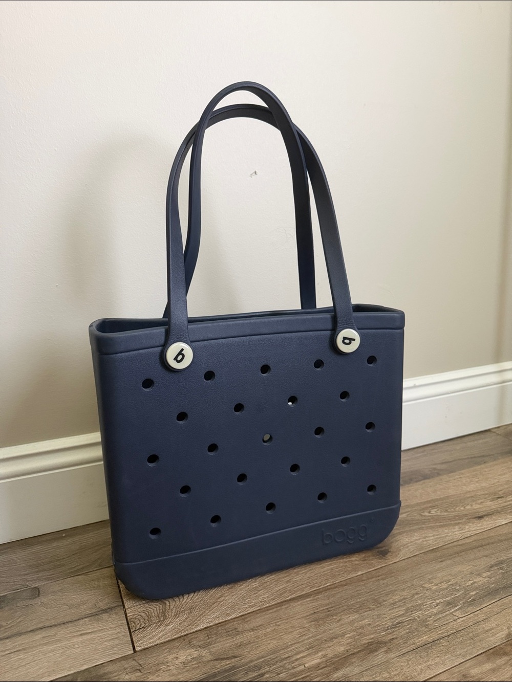 BOGG BAG Navy Perforated Tote with Double Straps